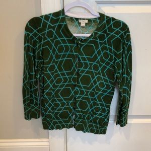 J crew geometric pattern cardigan